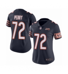 Women's Chicago Bears #72 William Perry Navy Blue Team Color 100th Season Limited Football Jersey