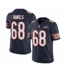 Men's Chicago Bears #68 James Daniels Navy Blue Team Color 100th Season Limited Football Jersey