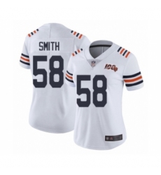 Women's Chicago Bears #58 Roquan Smith White 100th Season Limited Football Jersey
