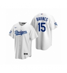Men's Los Angeles Dodgers #15 Austin Barnes White 2020 World Series Champions Replica Jersey