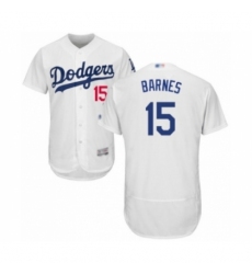 Men's Los Angeles Dodgers #15 Austin Barnes White Home Flex Base Authentic Collection Baseball Player Jersey
