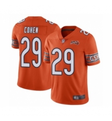 Men's Chicago Bears #29 Tarik Cohen Orange Alternate 100th Season Limited Football Jersey