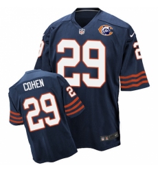 Men's Nike Chicago Bears #29 Tarik Cohen Elite Navy Blue Throwback NFL Jersey