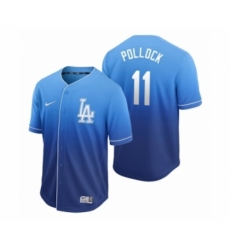 Men's Mlb Los Angeles Dodgers #11 A.J. Pollock Royal Fade Nike Jersey