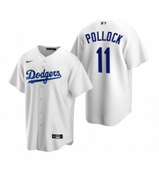 Men's Nike Los Angeles Dodgers #11 A.J. Pollock White Home Stitched Baseball Jersey