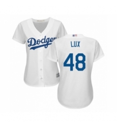 Women's Los Angeles Dodgers #48 Gavin Lux Authentic White Home Cool Base Baseball Player Jersey