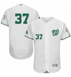 Men's Majestic Washington Nationals #37 Stephen Strasburg White Celtic Flexbase Authentic Collection MLB Jersey