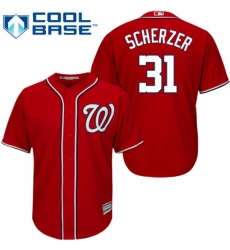 Men's Majestic Washington Nationals #31 Max Scherzer Replica Red Alternate 1 Cool Base MLB Jersey