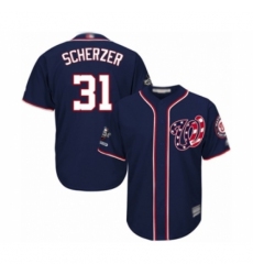 Youth Washington Nationals #31 Max Scherzer Authentic Navy Blue Alternate 2 Cool Base 2019 World Series Champions Baseball Jersey