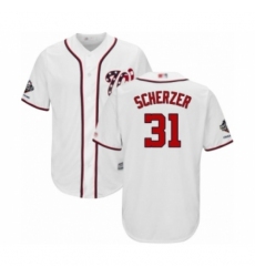 Youth Washington Nationals #31 Max Scherzer Authentic White Home Cool Base 2019 World Series Champions Baseball Jersey