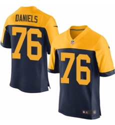 Men's Nike Green Bay Packers #76 Mike Daniels Elite Navy Blue Alternate NFL Jersey
