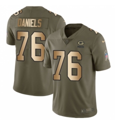 Men's Nike Green Bay Packers #76 Mike Daniels Limited Olive/Gold 2017 Salute to Service NFL Jersey