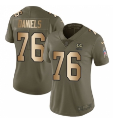 Women's Nike Green Bay Packers #76 Mike Daniels Limited Olive/Gold 2017 Salute to Service NFL Jersey