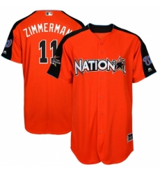 Men's Majestic Washington Nationals #11 Ryan Zimmerman Authentic Orange National League 2017 MLB All-Star MLB Jersey