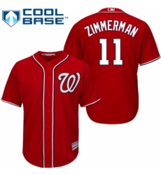 Men's Majestic Washington Nationals #11 Ryan Zimmerman Replica Red Alternate 1 Cool Base MLB Jersey