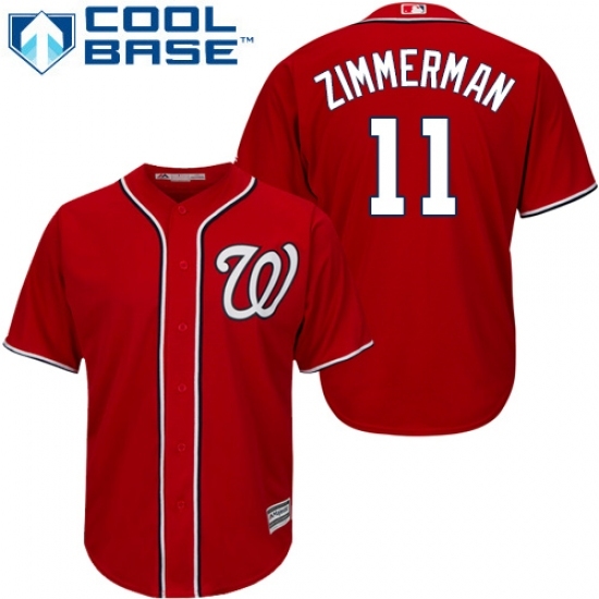 Men's Majestic Washington Nationals #11 Ryan Zimmerman Replica Red Alternate 1 Cool Base MLB Jersey Men's Majestic Washington Nationals #11 Ryan Zimmerman Replica Red Alternate 1 Cool Base MLB Jersey
