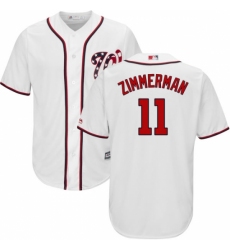 Men's Majestic Washington Nationals #11 Ryan Zimmerman Replica White Home Cool Base MLB Jersey