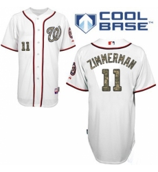 Men's Majestic Washington Nationals #11 Ryan Zimmerman Replica White USMC Cool Base MLB Jersey