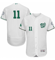 Men's Majestic Washington Nationals #11 Ryan Zimmerman White Celtic Flexbase Authentic Collection MLB Jersey