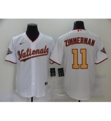 Men's Nike Washington Nationals #11 Ryan Zimmerman White Gold Home Stitched Baseball Jersey