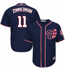 Youth Majestic Washington Nationals #11 Ryan Zimmerman Replica Navy Blue Alternate 2 Cool Base MLB Jersey