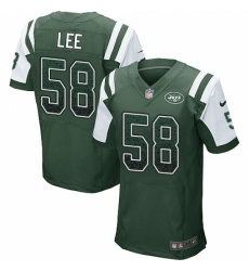 Men's Nike New York Jets #58 Darron Lee Elite Green Home Drift Fashion NFL Jersey