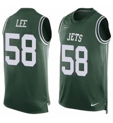 Men's Nike New York Jets #58 Darron Lee Limited Green Player Name & Number Tank Top NFL Jersey