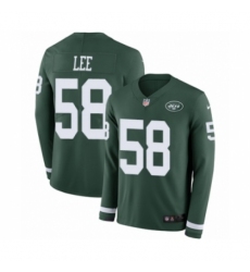 Men's Nike New York Jets #58 Darron Lee Limited Green Therma Long Sleeve NFL Jersey