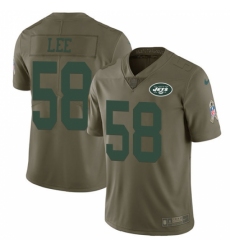 Men's Nike New York Jets #58 Darron Lee Limited Olive 2017 Salute to Service NFL Jersey