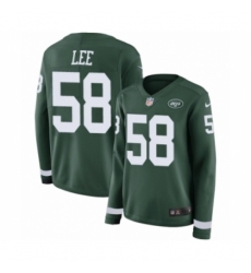 Women's Nike New York Jets #58 Darron Lee Limited Green Therma Long Sleeve NFL Jersey