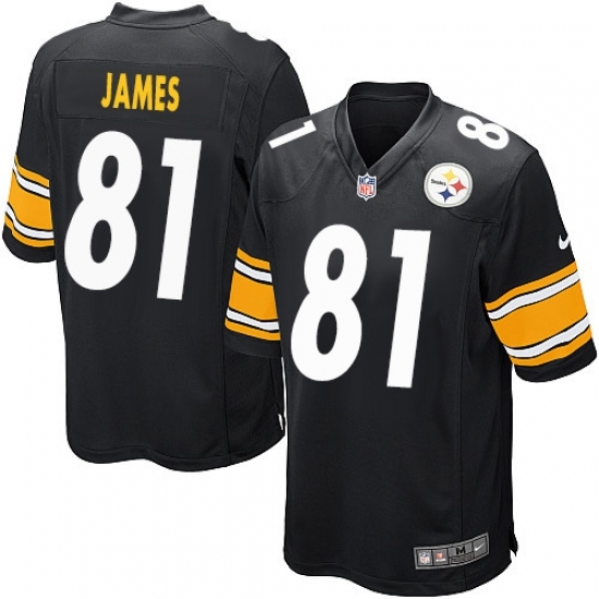 Men's Nike Pittsburgh Steelers #81 Jesse James Game Black Team Color NFL Jersey Men's Nike Pittsburgh Steelers #81 Jesse James Game Black Team Color NFL Jersey