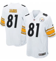 Men's Nike Pittsburgh Steelers #81 Jesse James Game White NFL Jersey
