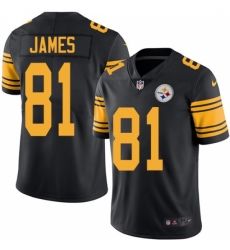 Men's Nike Pittsburgh Steelers #81 Jesse James Limited Black Rush Vapor Untouchable NFL Jersey