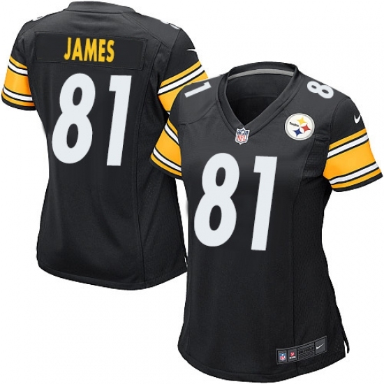 Women's Nike Pittsburgh Steelers #81 Jesse James Game Black Team Color NFL Jersey Women's Nike Pittsburgh Steelers #81 Jesse James Game Black Team Color NFL Jersey
