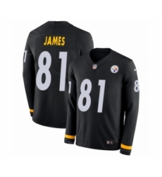 Youth Nike Pittsburgh Steelers #81 Jesse James Limited Black Therma Long Sleeve NFL Jersey