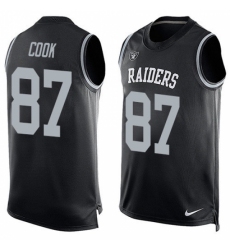 Men's Nike Oakland Raiders #87 Jared Cook Limited Black Player Name & Number Tank Top NFL Jersey
