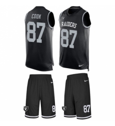 Men's Nike Oakland Raiders #87 Jared Cook Limited Black Tank Top Suit NFL Jersey