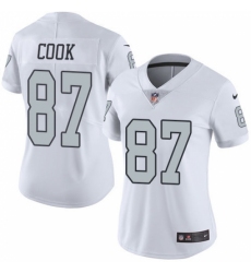 Women's Nike Oakland Raiders #87 Jared Cook Limited White Rush Vapor Untouchable NFL Jersey