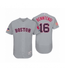 Men Boston Red Sox #16 Andrew Benintendi Gray 2017 Independence Day Flex Base Jersey