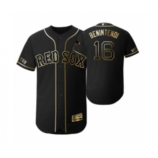 Men's 2019 Golden Edition Boston Red Sox Black #16 Andrew Benintendi Flex Base Jersey Men's 2019 Golden Edition Boston Red Sox Black #16 Andrew Benintendi Flex Base Jersey