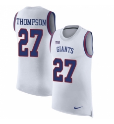 Men's Nike New York Giants #27 Darian Thompson Limited White Rush Player Name & Number Tank Top NFL Jersey