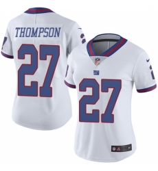 Women's Nike New York Giants #27 Darian Thompson Limited White Rush Vapor Untouchable NFL Jersey