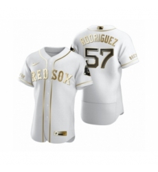 Men's Boston Red Sox #57 Eduardo Rodriguez Nike White Authentic Golden Edition Jersey