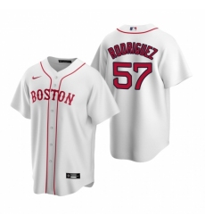 Men's Nike Boston Red Sox #57 Eduardo Rodriguez White Alternate Stitched Baseball Jersey