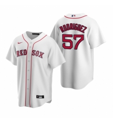 Men's Nike Boston Red Sox #57 Eduardo Rodriguez White Home Stitched Baseball Jersey