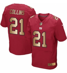 Men's Nike New York Giants #21 Landon Collins Elite Red/Gold Alternate NFL Jersey