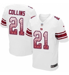 Men's Nike New York Giants #21 Landon Collins Elite White Road Drift Fashion NFL Jersey