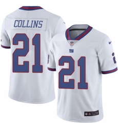 Men's Nike New York Giants #21 Landon Collins Elite White Rush Vapor Untouchable NFL Jersey