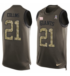 Men's Nike New York Giants #21 Landon Collins Limited Green Salute to Service Tank Top NFL Jersey