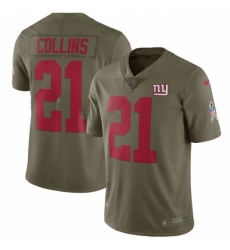 Men's Nike New York Giants #21 Landon Collins Limited Olive 2017 Salute to Service NFL Jersey